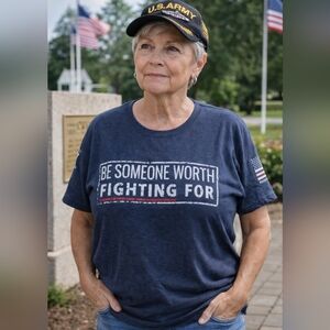 NWOT Till Valhalla Project Women's Blue Graphic T-Shirt Size XXL (Runs Small)